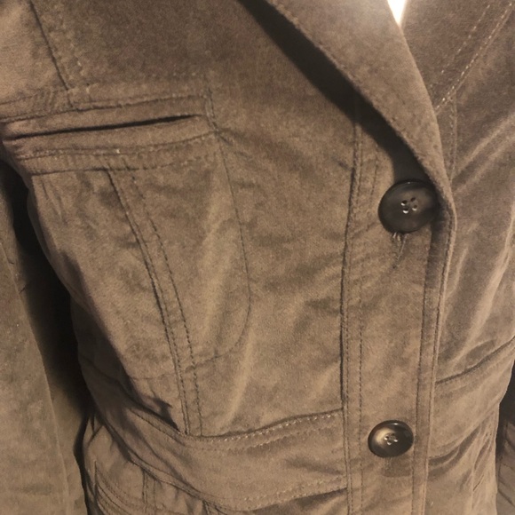 Lady Hathaway Velvet Cotton Button Blazer Jacket Chocolate Brown - Picture 3 of 10